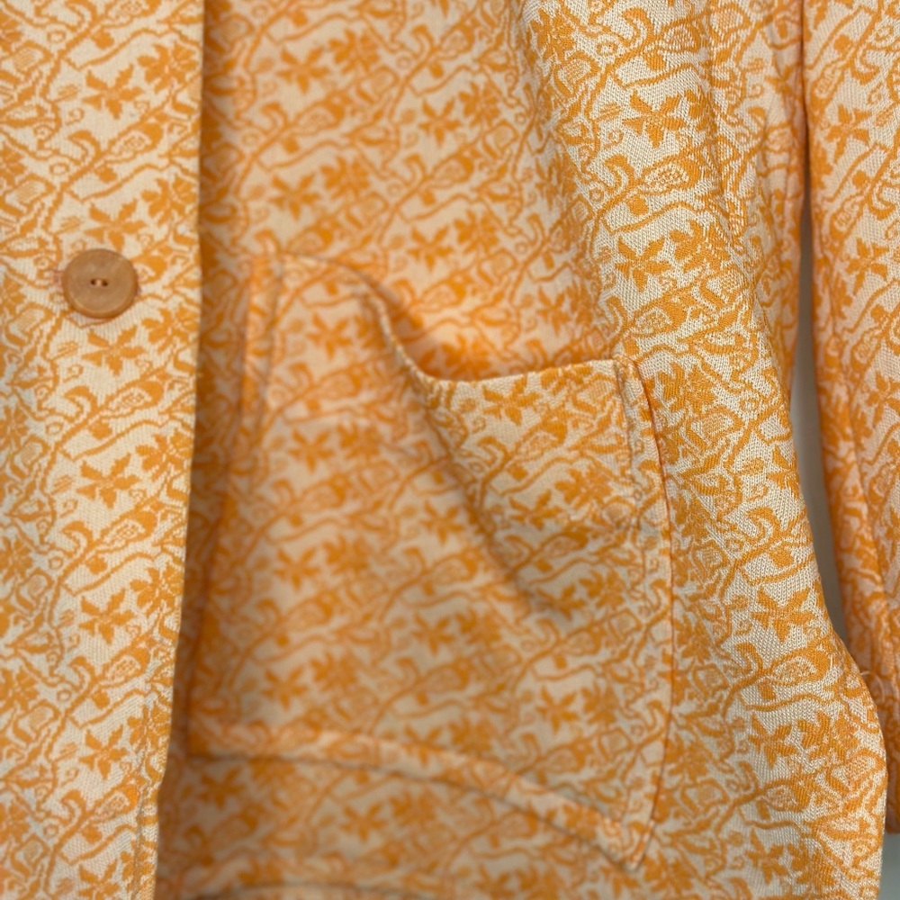 Orange Patterned Women's Jacket - Picture 5 of 8